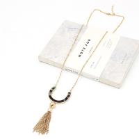 Fashion Fringe Necklace, Zinc Alloy, with Resin, fashion jewelry & for woman Approx 23.62 Inch 