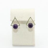 Gemstone Drop Earring, Zinc Alloy, plated, fashion jewelry & for woman 