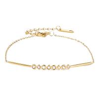 Titanium Steel Bracelet & Bangle, with 1.57inch extender chain, plated, fashion jewelry & micro pave cubic zirconia & for woman, golden Approx 6.69 Inch 