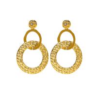 Edelstahl Tropfen Ohrring, 304 Edelstahl, plattiert, Modeschmuck & für Frau, goldfarben, verkauft von Paar[