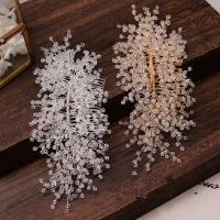 Bridal Decorative Hair Comb, Brass, with Crystal, fashion jewelry & for woman [