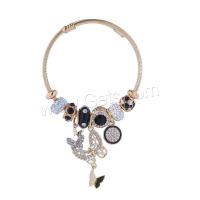 Stainless Steel  European Bracelets, Titanium Steel, with Zinc Alloy, gold color plated, fashion jewelry & for woman & enamel & with rhinestone Inner Approx 50mm 