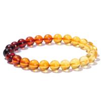 Gemstone Bracelets, Amber, Round, polished, fashion jewelry & gradient color & Unisex Approx 18 cm 