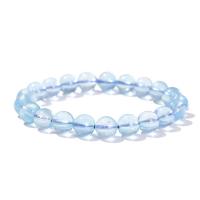 Aquamarine Bracelet, Round, polished, fashion jewelry & Unisex light blue Approx 18 cm 