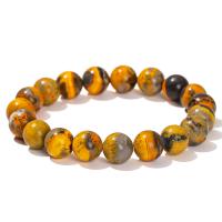 Gemstone Bracelets, Wasp Stone, Round, fashion jewelry & Unisex yellow Approx 18 cm 