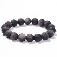 Gemstone Bracelets, Silver Obsidian, Round, fashion jewelry & Unisex, 11mm Approx 18 cm 