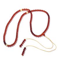108 Mala Beads, Amber, Round, fashion jewelry & Unisex, red, 6mm, Approx [