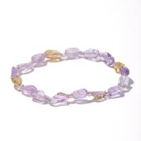 Quartz Bracelets, Amethyst, with Citrine, fashion jewelry & for woman, mixed colors, 6-8mm Approx 18 cm 