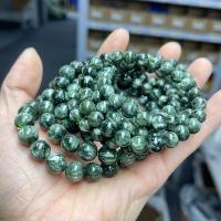 Gemstone Bracelets, Seraphinite, Round, fashion jewelry & Unisex green Approx 18 cm 