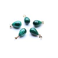 Malachite Pendants, Teardrop, gold color plated, for woman, green [