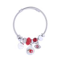 Stainless Steel  European Bracelets, Titanium Steel, with Zinc Alloy, plated, fashion jewelry & with rhinestone Inner Approx 60mm 