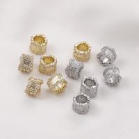 Cubic Zirconia Micro Pave Brass Beads, Column, plated, DIY & micro pave cubic zirconia Approx 6.7mm [