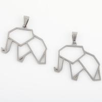 Stainless Steel Animal Pendants, 304 Stainless Steel, Elephant, plated, DIY, silver color 