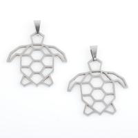 Stainless Steel Animal Pendants, 304 Stainless Steel, Turtle, plated, DIY, silver color 