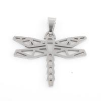 Stainless Steel Animal Pendants, 304 Stainless Steel, Dragonfly, plated, DIY, silver color [