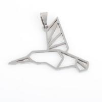 Stainless Steel Animal Pendants, 304 Stainless Steel, Bird, plated, DIY, silver color [