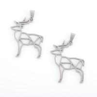 Stainless Steel Animal Pendants, 304 Stainless Steel, Deer, plated, DIY, silver color [