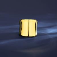 Titan Stahl Fingerring, Titanstahl, Vakuum-Ionen-Beschichtung, Modeschmuck & verschiedene Größen vorhanden & für Frau, Goldfarbe, 19.4mm, verkauft von PC[