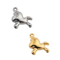 Stainless Steel Animal Pendants, 304 Stainless Steel, Horse, plated, DIY Approx 1mm [