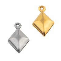 Stainless Steel Pendants, 304 Stainless Steel, Rhombus, plated, DIY Approx 1mm 