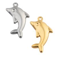 Stainless Steel Animal Pendants, 304 Stainless Steel, Dolphin, plated, DIY Approx 1mm [