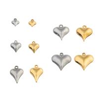 Stainless Steel Heart Pendants, 304 Stainless Steel, plated, DIY 