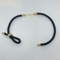 Laine cordon Bracelet, Nylon polypropylène, avec laiton, Placage de couleur d'or, Réglable & bijoux de mode & unisexe, plus de couleurs à choisir, 3mm Environ 20.5 cm, Vendu par PC