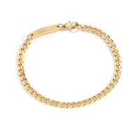 Stainless Steel Chain Bracelets, 316L Stainless Steel, Vacuum Ion Plating, fashion jewelry & Unisex, golden, nickel, lead & cadmium free, 4.3mm 