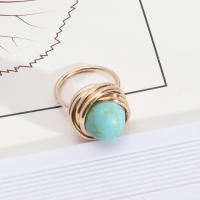 Gemstone Zinc Alloy Finger Ring, fashion jewelry & for woman, 18mm, Inner Approx 17mm 