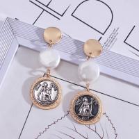 Plastic Pearl Zinc Alloy Earring, with Plastic Pearl, fashion jewelry & for woman, 70mm 