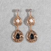 Gemstone Drop Earring, Zinc Alloy, fashion jewelry & for woman 