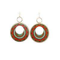Wood Earring, Zinc Alloy, with Wood, fashion jewelry & for woman, 95mm 