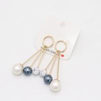 Plastic Pearl Zinc Alloy Earring, with Natural Stone & Plastic Pearl, fashion jewelry & for woman 70mm [