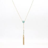 Zinc Alloy Sweater Chain Necklace, with turquoise, fashion jewelry & for woman Approx 24.4 Inch 