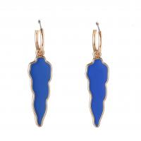 Enamel Zinc Alloy Drop Earring, fashion jewelry & for woman, blue, 60mm 