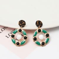 Enamel Zinc Alloy Drop Earring, fashion jewelry & for woman, green 