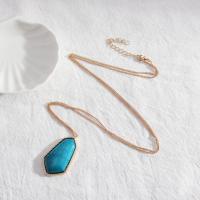 Turquoise Zinc Alloy Necklace, with turquoise, fashion jewelry & for woman Approx 27.55 Inch [