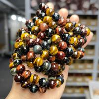Tiger Eye Stone Bracelets, Round, polished, fashion jewelry & Unisex mixed colors Approx 18 cm 