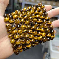 Tiger Eye Stone Bracelets, Round, polished, fashion jewelry & Unisex yellow Approx 18 cm 