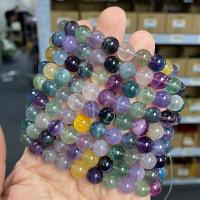 Gemstone Bracelets, Natural Fluorite, Round, polished, fashion jewelry & for woman, multi-colored, 7-9mm Approx 18 cm 