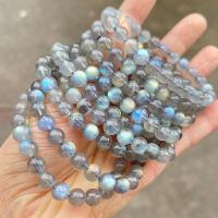 Moonstone Bracelet, Round, polished, fashion jewelry & for woman, grey, 8mm Approx 18 cm [