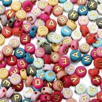 Plastic Alphabet Beads, DIY mixed colors 