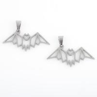 Stainless Steel Animal Pendants, 304 Stainless Steel, Bat, plated, DIY, silver color 