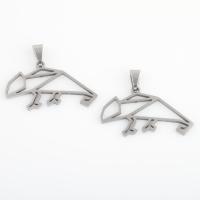 Stainless Steel Animal Pendants, 304 Stainless Steel, Chameleon, plated, DIY, silver color [