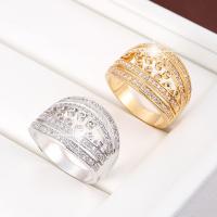 Anilo de dedo de latón, metal, chapado, diverso tamaño para la opción & con diamantes de imitación, más colores para la opción, 20x20mm, Vendido por UD