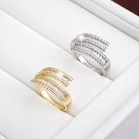 Anilo de dedo de latón, metal, chapado, Joyería & para mujer & con diamantes de imitación, más colores para la opción, 20x10mm, Vendido por UD