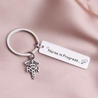 Stainless Steel Key Chain, polished, Unisex & with letter pattern, original color 