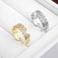 Cubic Zirconia Micro Pave Brass Finger Ring, Heart, plated, fashion jewelry & micro pave cubic zirconia & for woman 