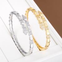 Cubic Zirconia Brass Bracelets, plated, fashion jewelry & for woman 