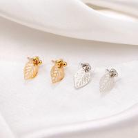 Zinc Alloy Stud Earring, Leaf, plated, fashion jewelry & for woman 